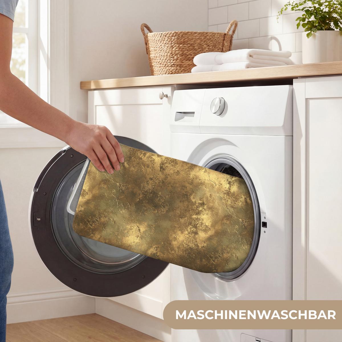 BADEMATTE Antik - Metallic-Look - Gold 90x60 cm - Goldfarben, Textil (90/60cm) - OnlyWow