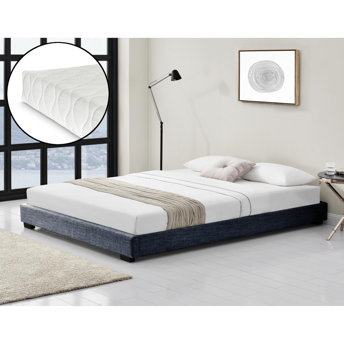 POLSTERBETT Solingen mit Matratze - Dunkelgrau, Textil (180/200cm) - Corium