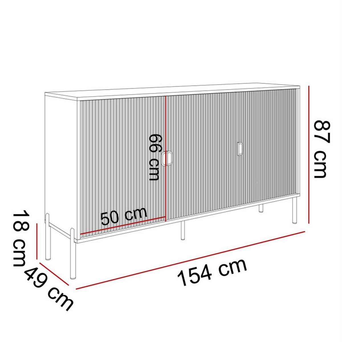 KOMMODE DALIA 3D - Goldfarben/Schwarz, Holzwerkstoff (154/84/49cm) - Lookway