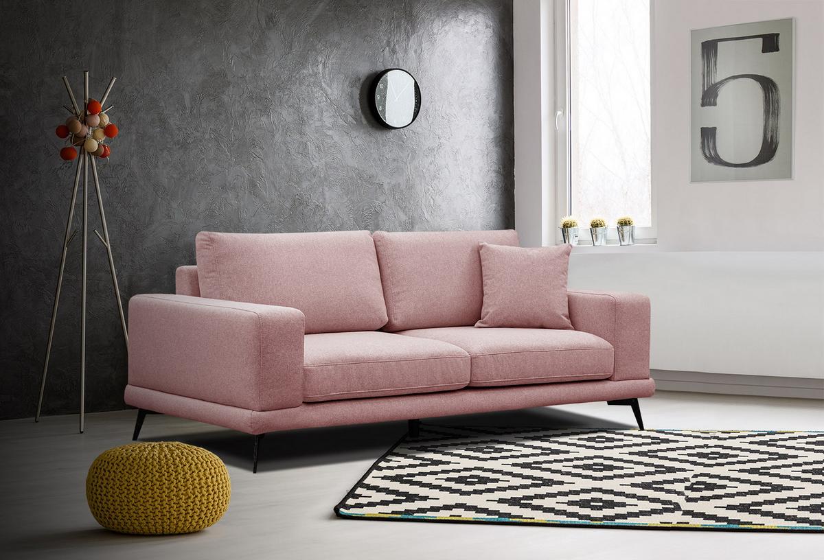 SOFA MEDIOLANE 2,5-Sitzer, hellrot - Hellrot, Holzwerkstoff/Textil (203/87/96cm) - Wozimo