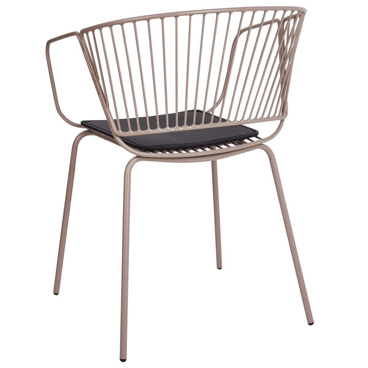 METALLSTUHL 2er-Set Beige Rigby - Beige/Schwarz, Metall (54/77/49cm) - Beliani