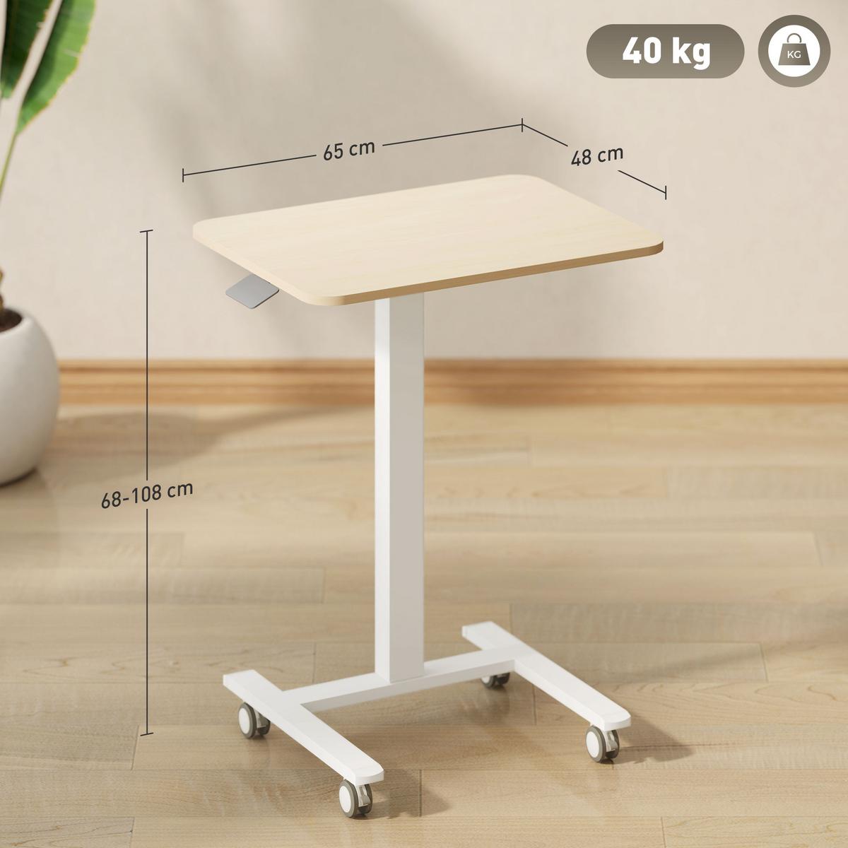 LAPTOPTISCH Spanplatte Stahl Rustikal-Braun - Braun/Weiß, Holzwerkstoff (65/48/108cm) - Vinsetto