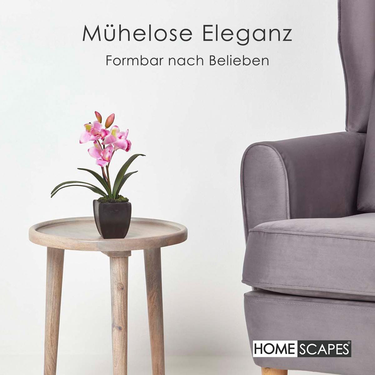 KUNSTBLUME Orchidee rosa im Deko-Topf, 38 cm - Rosa, Kunststoff (38cm) - Homescapes