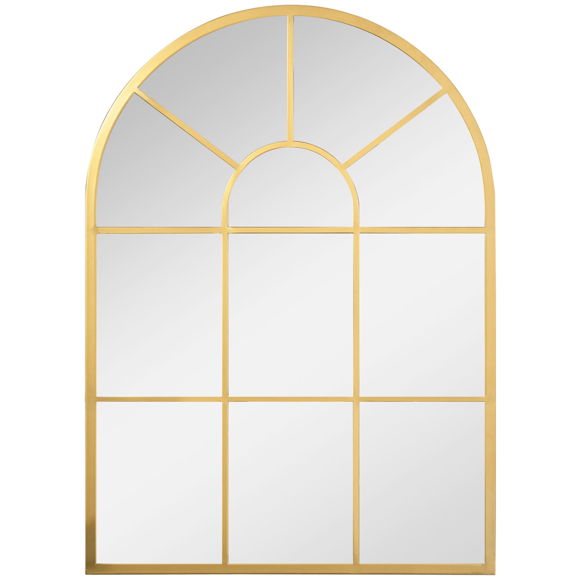 WANDSPIEGEL Fensterspiegel 70 x 50cm Flurspiegel mit Metallrahmen Gold - Goldfarben, Glas/Metall (2/50/70cm) - HOMCOM