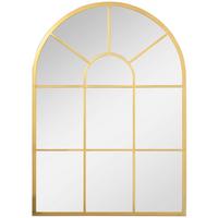 WANDSPIEGEL Fensterspiegel 70 x 50cm Flurspiegel mit Metallrahmen Gold - Goldfarben, Glas/Metall (2/50/70cm) - HOMCOM