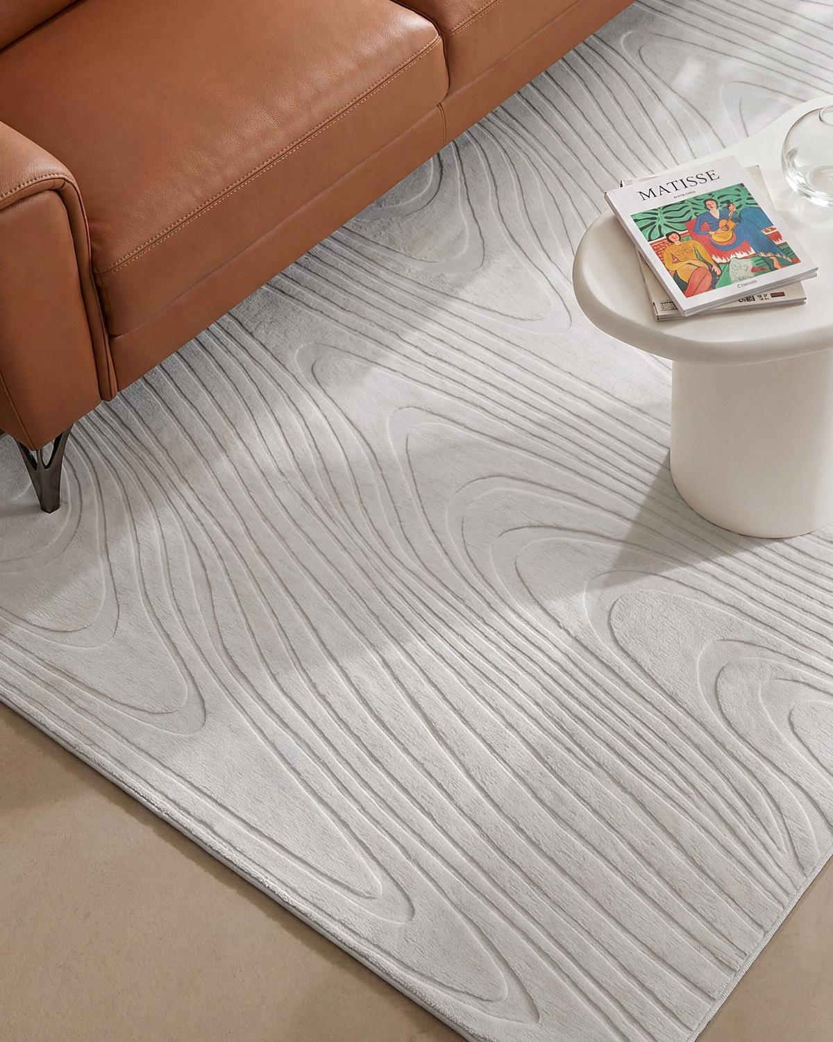 KUNSTFELLTEPPICH Cremeweiß 160/230 cm Ontake - Creme/Weiß, Kunststoff (160/230cm) - Beliani