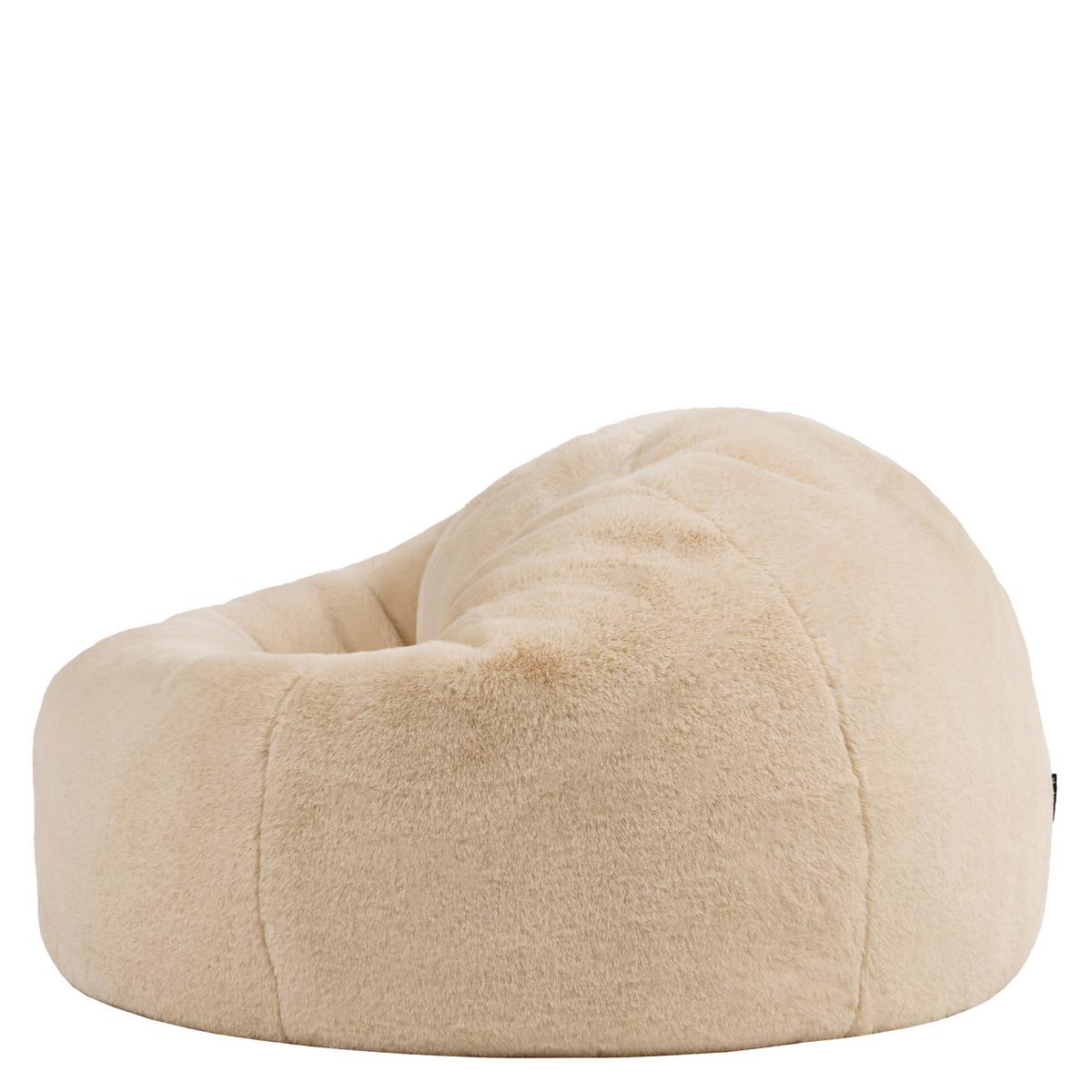 SITZSACK Kingston Kaninchenkunstfell - Beige, Textil (85/50/85cm) - icon