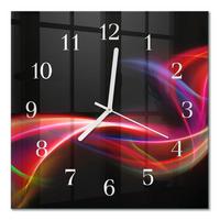 WANDUHR aus Glas 30x30 cm - Abstrakte Linien - Schwarz, Glas (30/30/0.4cm) - TULUP