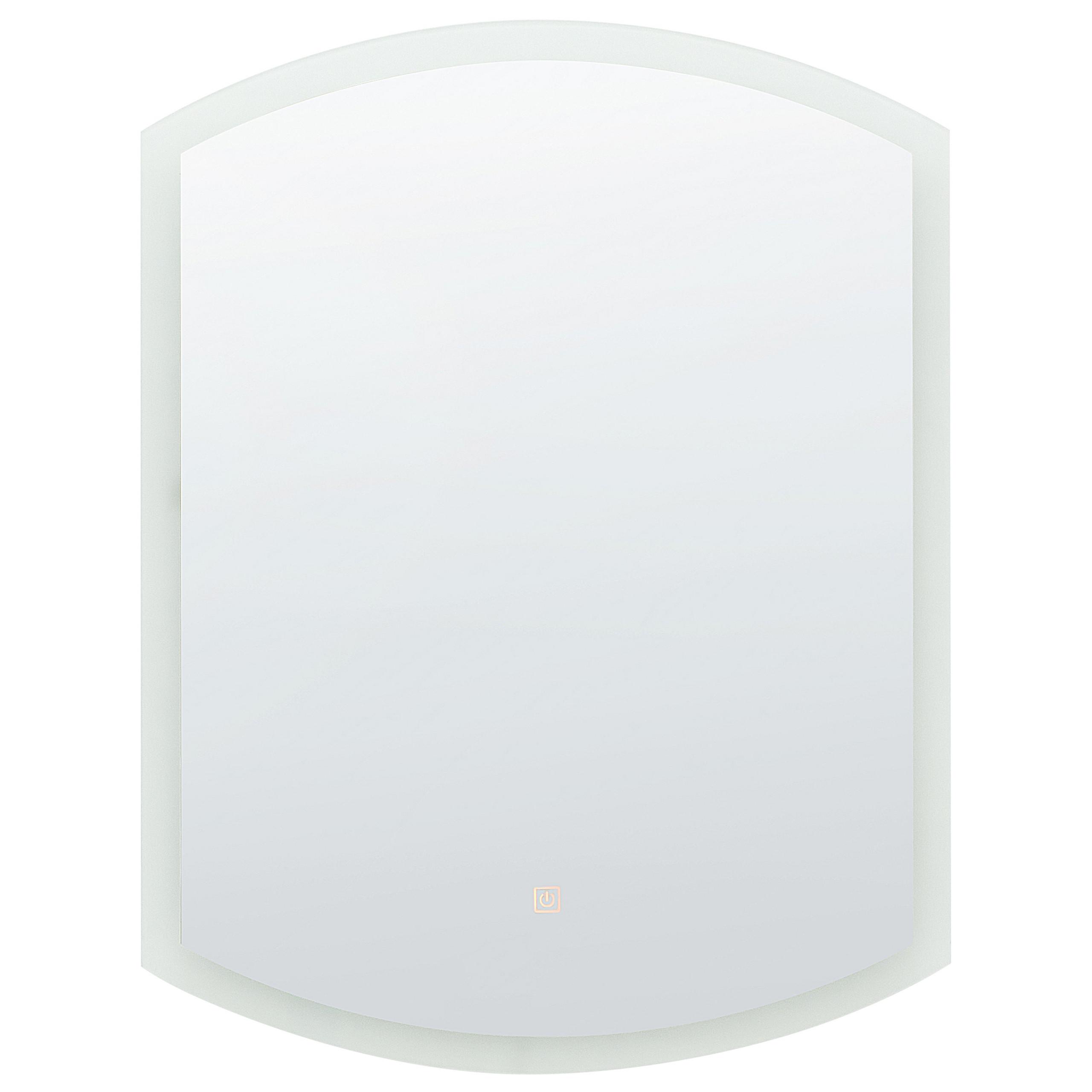LED-WANDSPIEGEL 78 cm Silber Beziers - Silberfarben, Glas (78/3/58cm) - Beliani