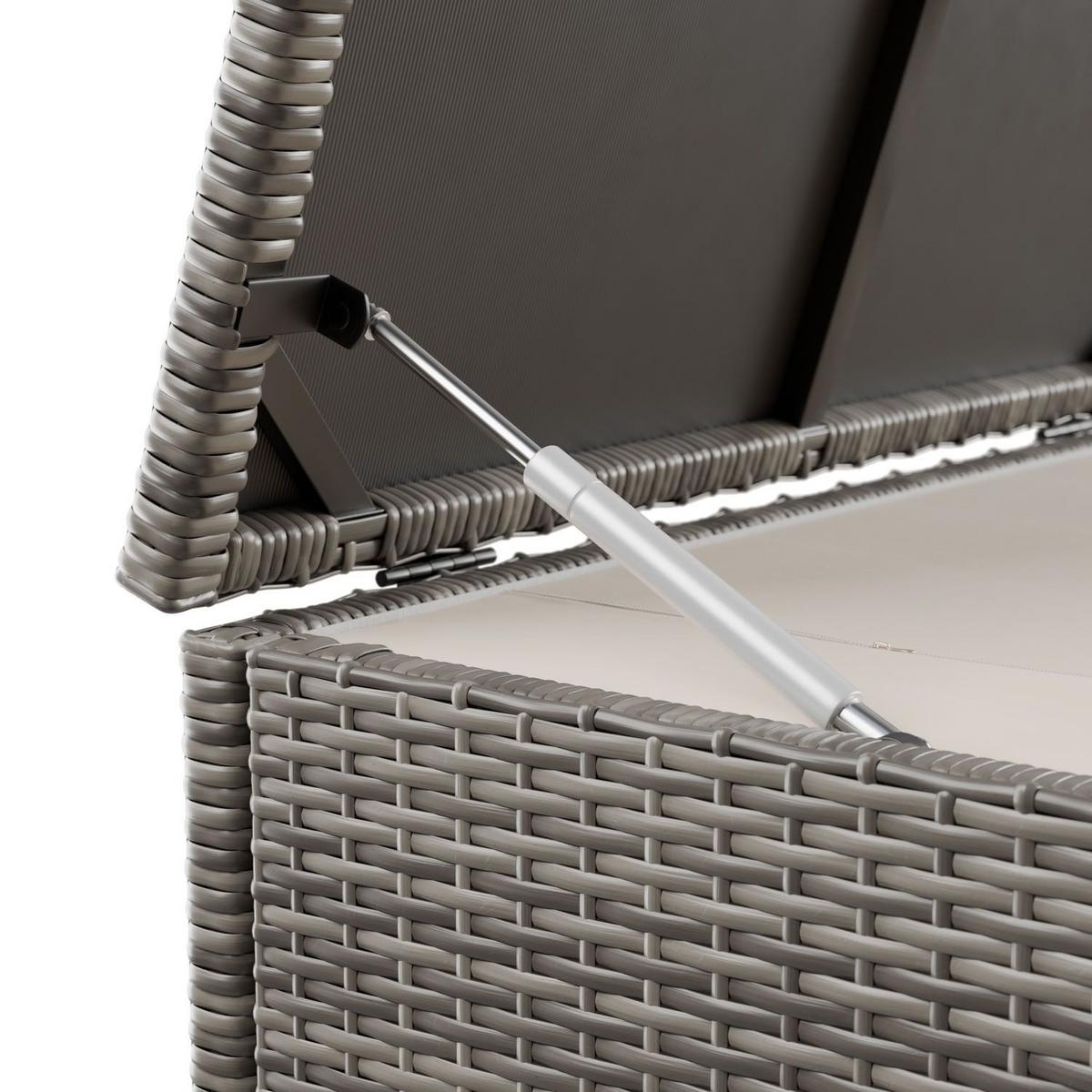 AUFLAGENBOX Ikaria grau-meliert - Grau, Kunststoff (145/80/83cm) - Juskys