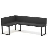ECKBANK links SANA U Kunstleder glatt, 128/168 cm Schwarz - Schwarz, Kunststoff/Textil (128/168cm) - Idohome