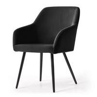POLSTERSTUHL 2er Set, Metallbeine Schwarz, Schwarz 54,5/83/58 - Schwarz, Textil (55/83/51cm) - RAUMHIRSCH FURNITURE