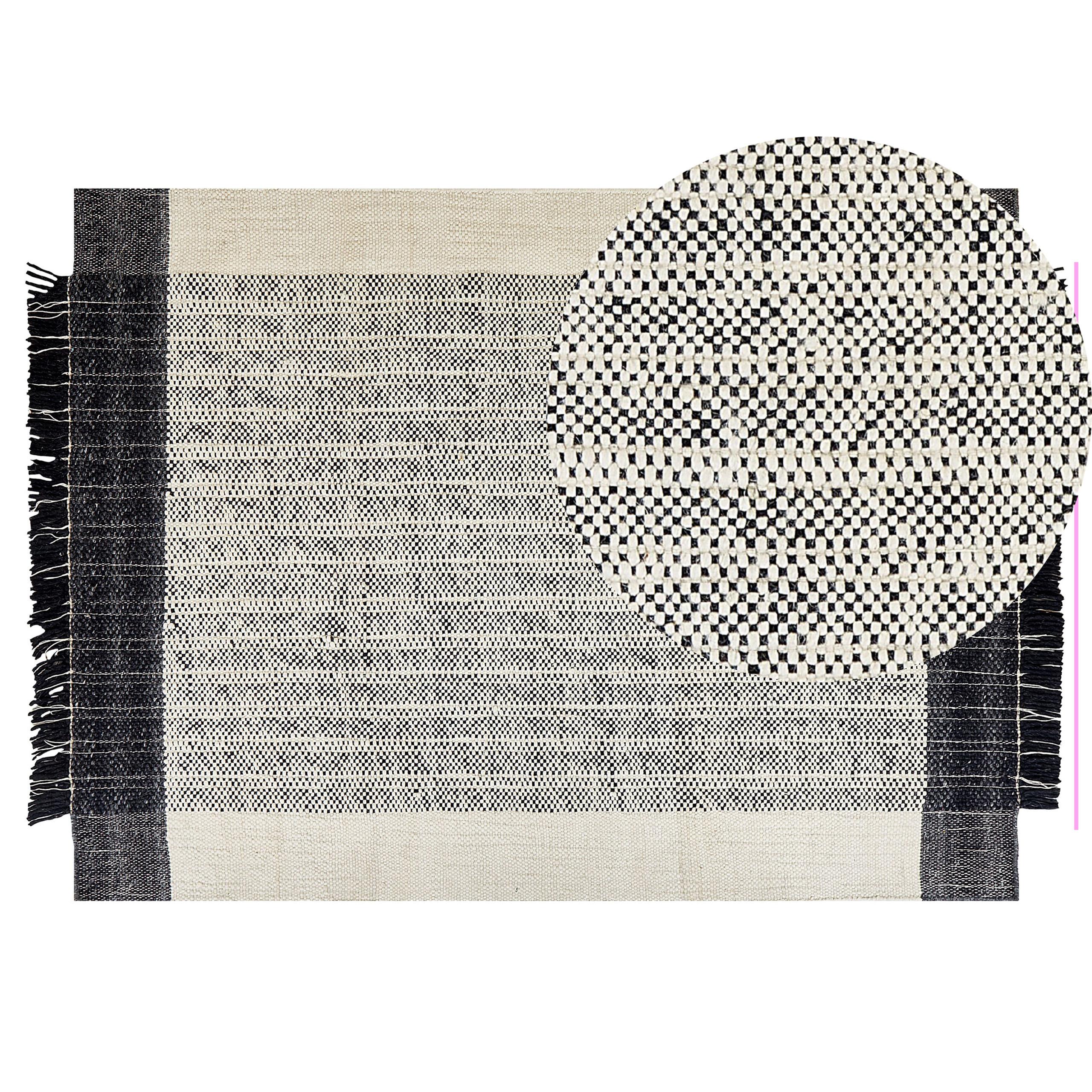 TEPPICH geflochten Ketenli 200/140 cm - Weiß, Textil (140/200cm) - Beliani