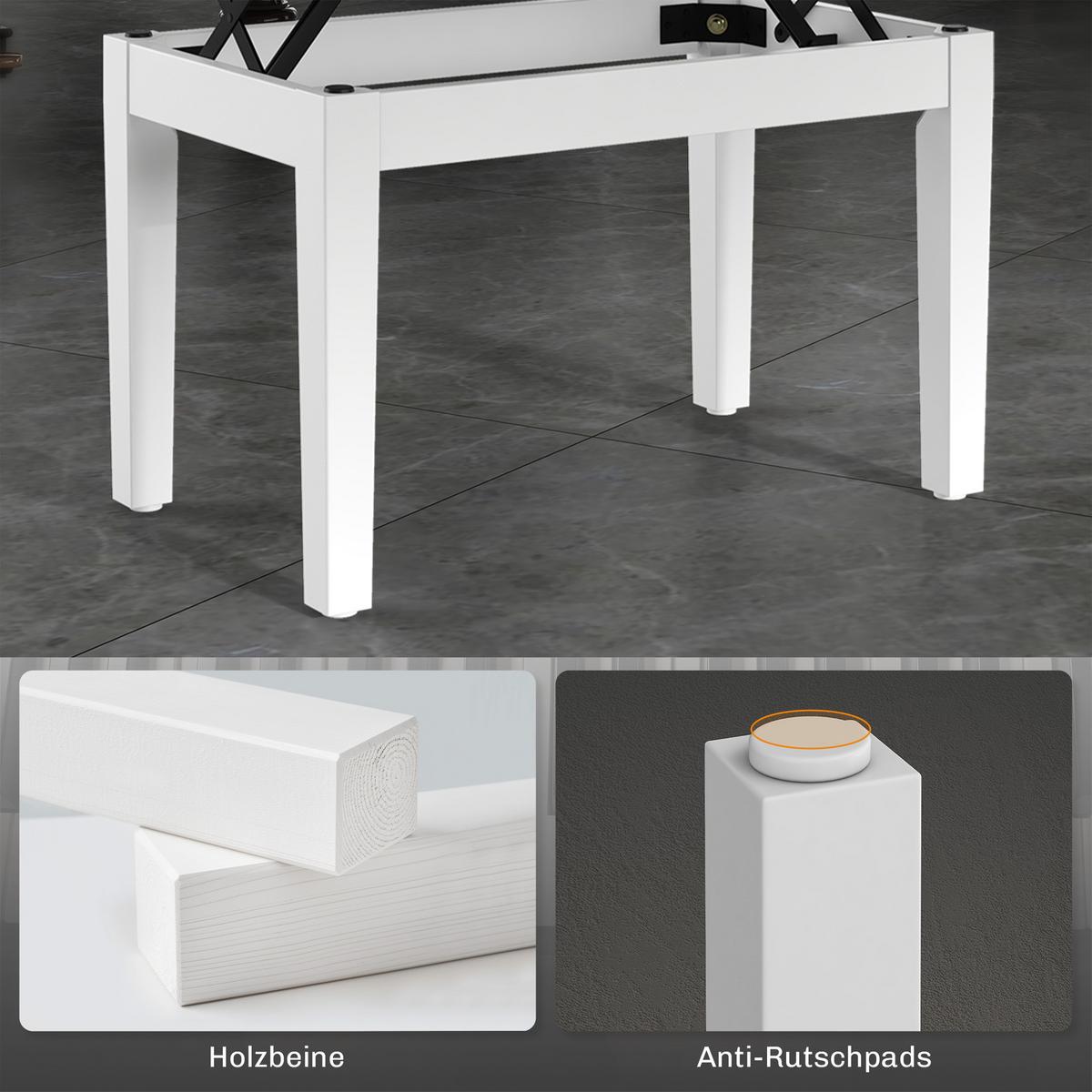 KLAVIERBANK Gummiholz Kunstleder Weiß - Weiß, Holz/Kunststoff (33/58/54.5cm) - HOMCOM
