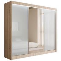 KLEIDERSCHRANK VESLI mit LED - 250 cm - Sonoma Eiche|Weiß - Weiß/Sonoma Eiche, Holzwerkstoff (250/215/61cm) - ALTDECOR
