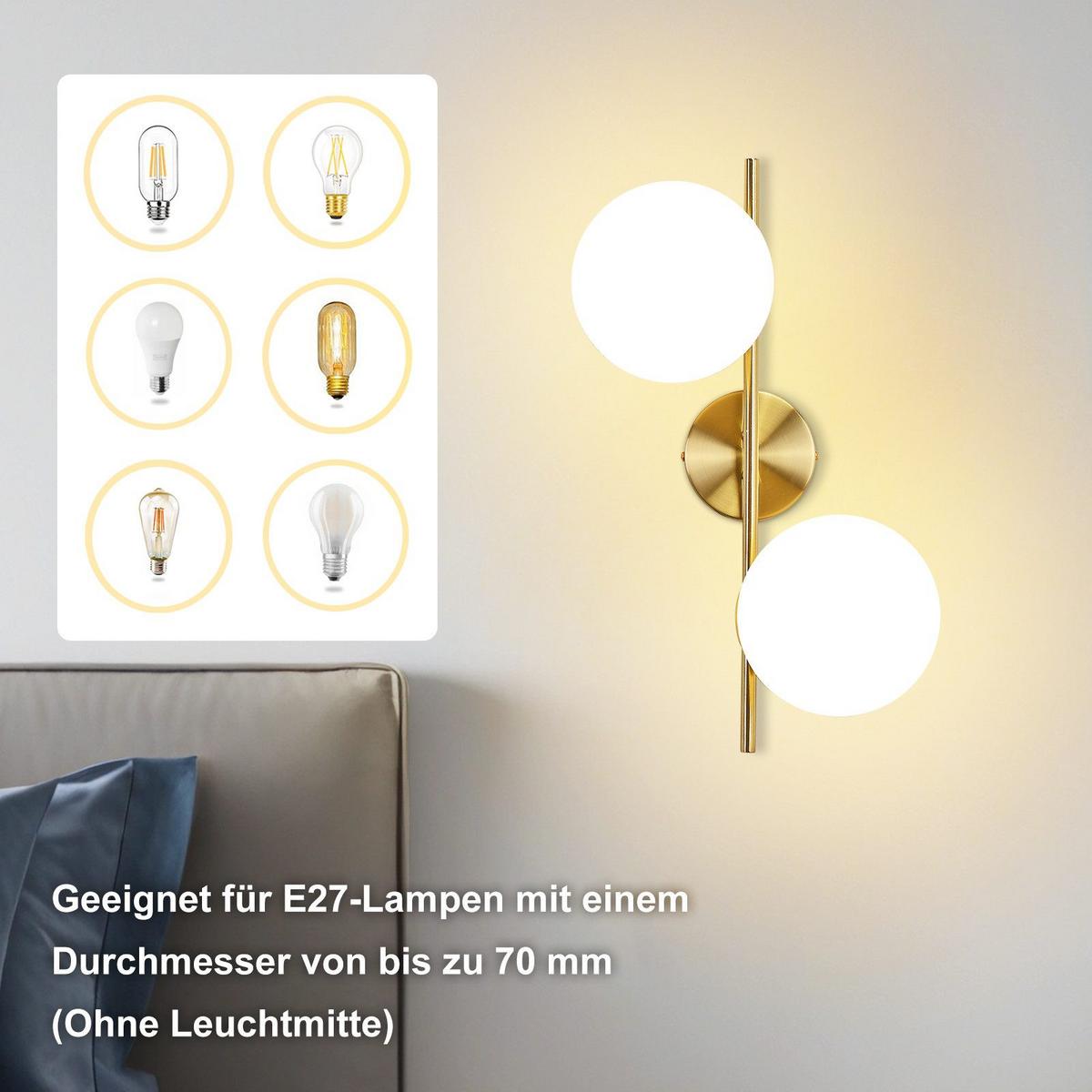 WANDLEUCHTE Alloy 45/27.5/17 cm - Weiß, Metall (27.5/17/45cm) - ZMH