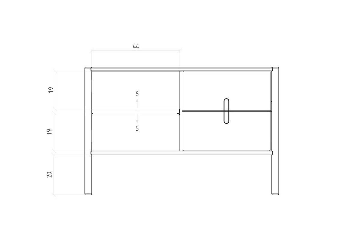 KOMMODE INA Wildeiche - Mokka, Holz (97/64/46cm) - byoak