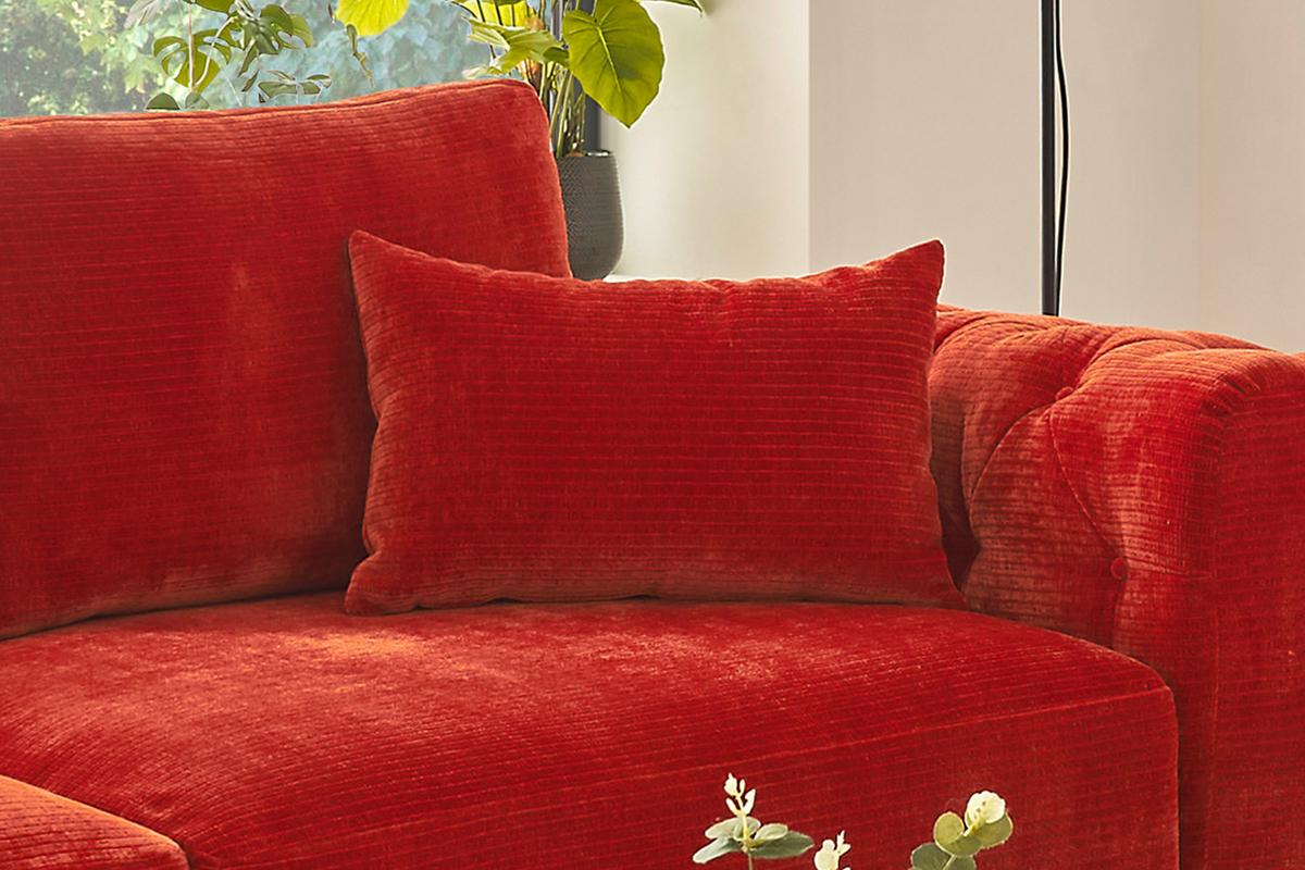 SPITZKISSEN RECHTECKIG SEPHI Rot Cord - Rot, Textil (60/60cm) - KAWOLA