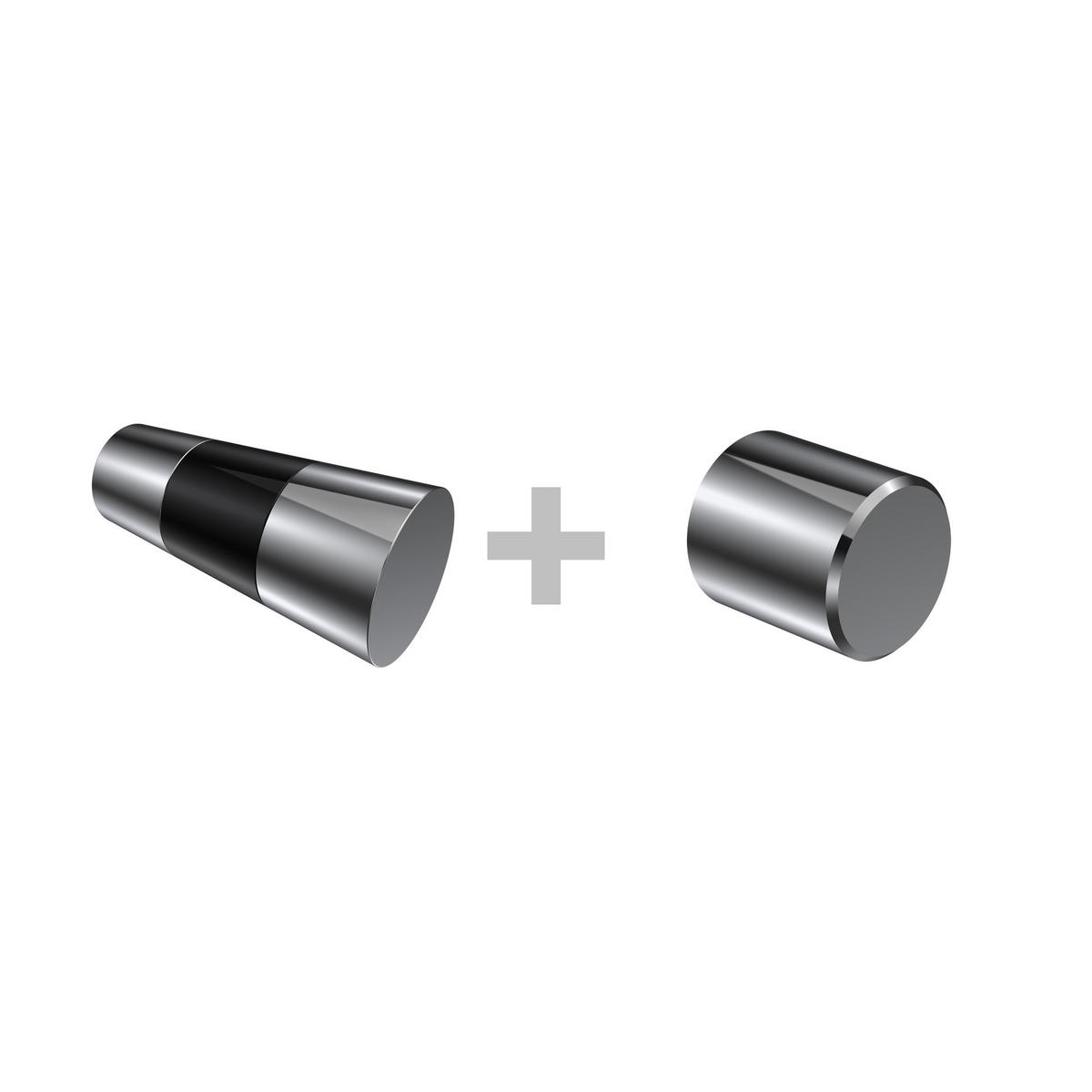 GARDINENSTANGE INNENLAUF Siteno Tanara 600 cm (geteilt in 3 x 200 cm), 3-läufig, 20 mm Ø Chrom - Chromfarben/Schwarz, Metall (600cm) - INTERDECO