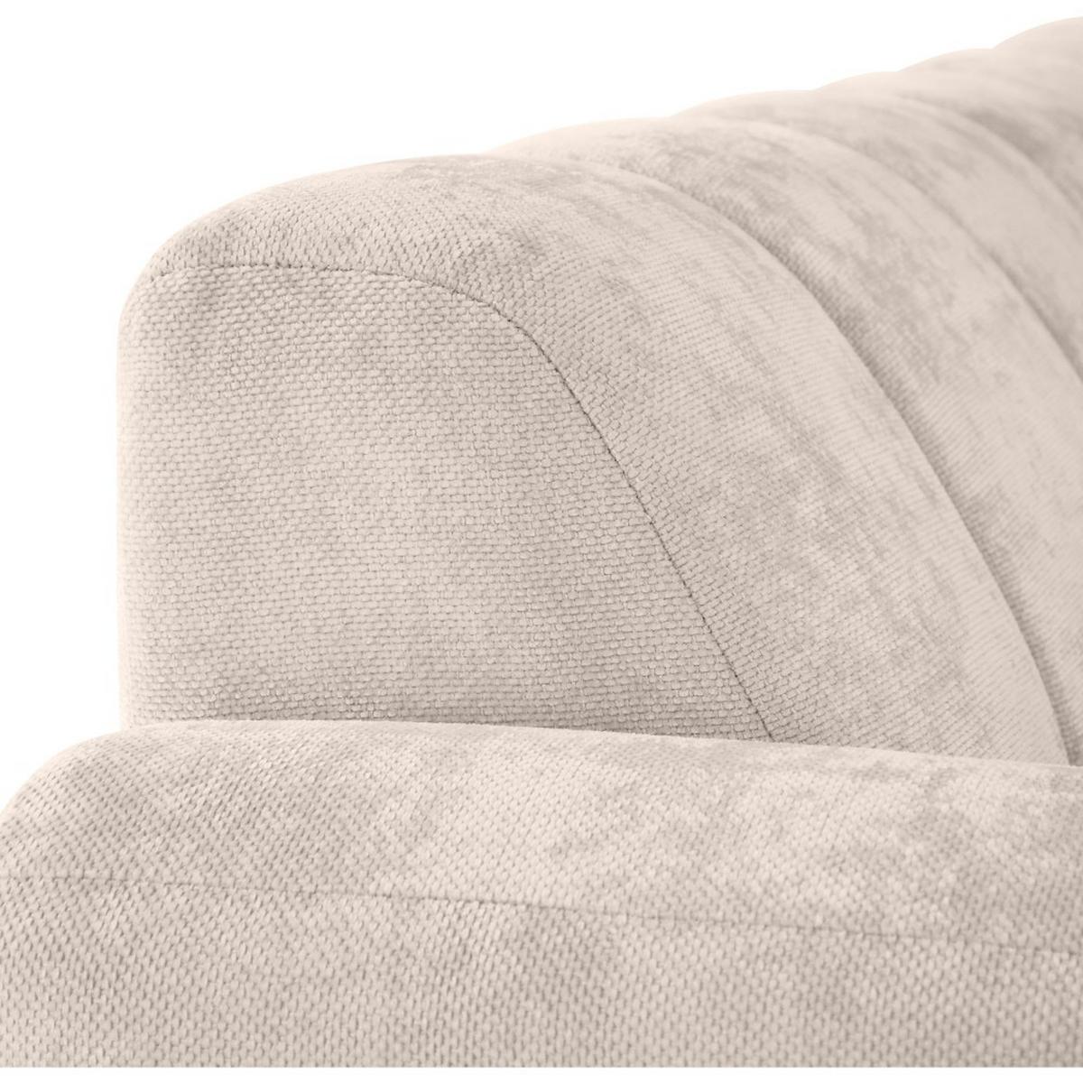 ECKSOFA Volare Mini ohne Schlaffunktion beige rechts, Vega-Stoff - Beige/Schwarz, Textil/Metall (256/165cm) - Beautysofa