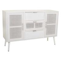 SIDEBOARD aus Holz und Gitter, Weißes, 120x41x81 - Weiß, Holz (120/81/40.5cm) - Wanderlust