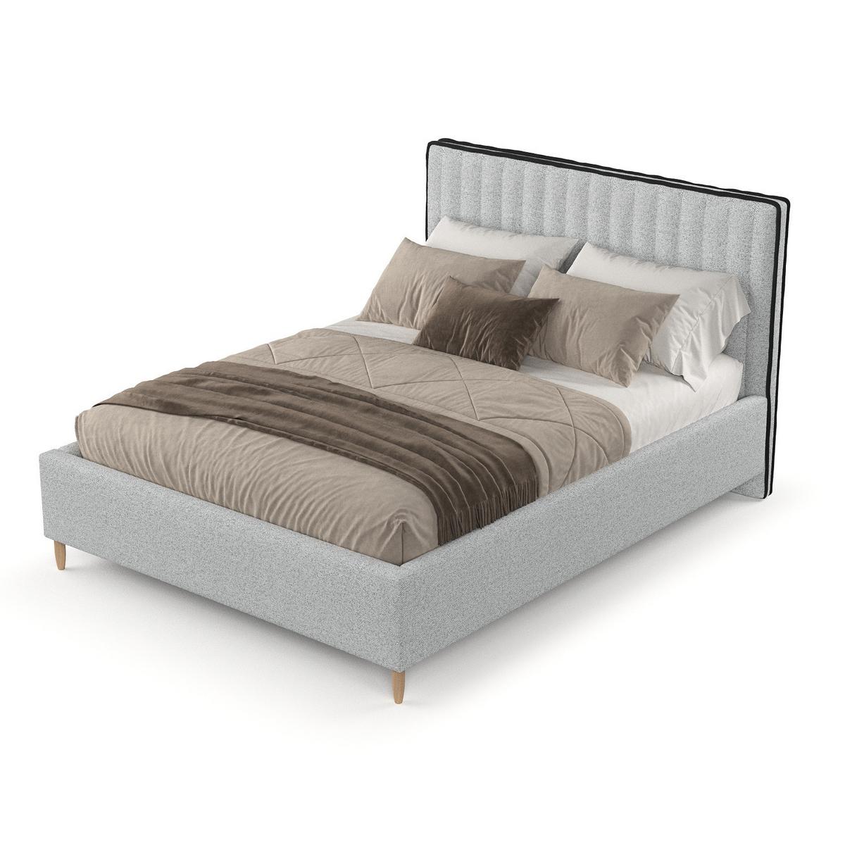 POLSTERBETT Aria 180/200 cm Hellgrau im Riva Stoff - Hellgrau/Naturfarben, Holz/Holzwerkstoff (180/200cm) - AltaBeds