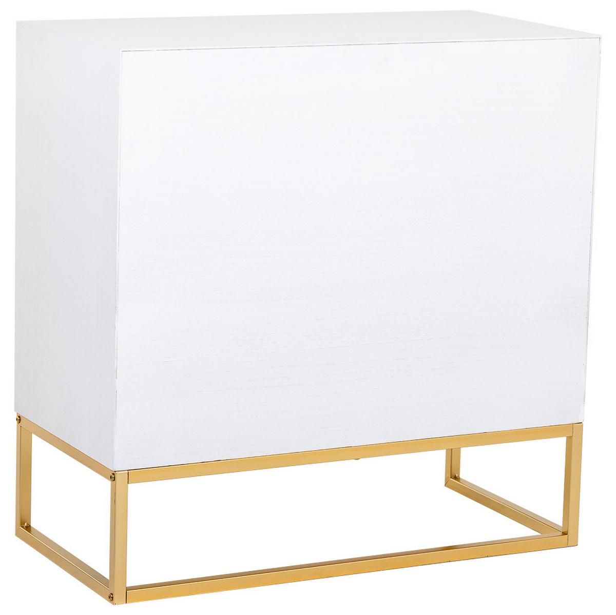 KOMMODE mit 4 schubladen aus holz und metall 80x39x81 cm - Weiß, Holz (80/81/39cm) - Wanderlust