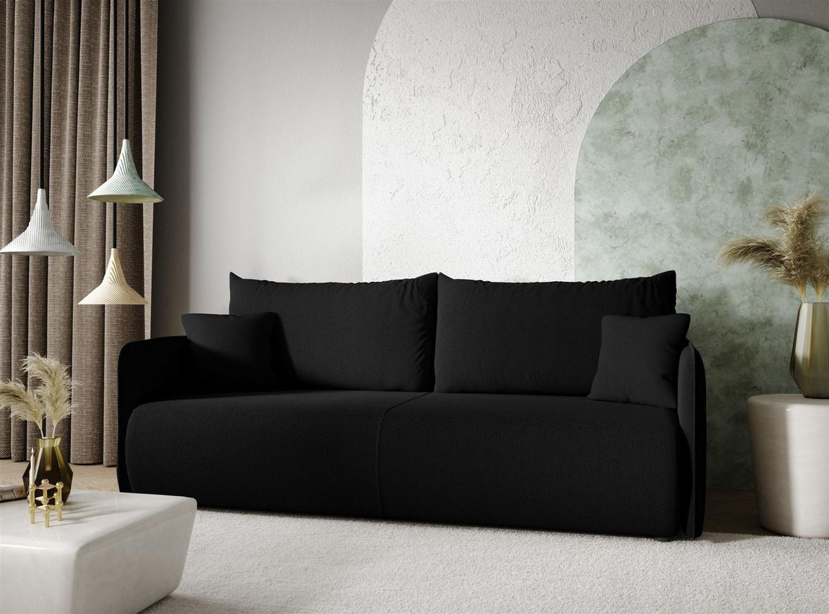 SCHLAFSOFA Calgary - Schwarz, Holzwerkstoff/Textil (216/86/105cm) - Fun Möbel