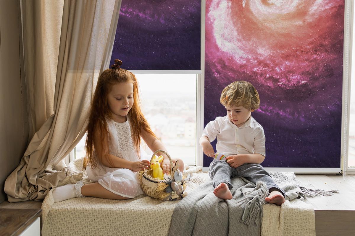 INNENROLLO - Fensterrollo - Rollo - 80x140 cm - Galaxis - Pink, Kunststoff (80/140/0.5cm) - TULUP