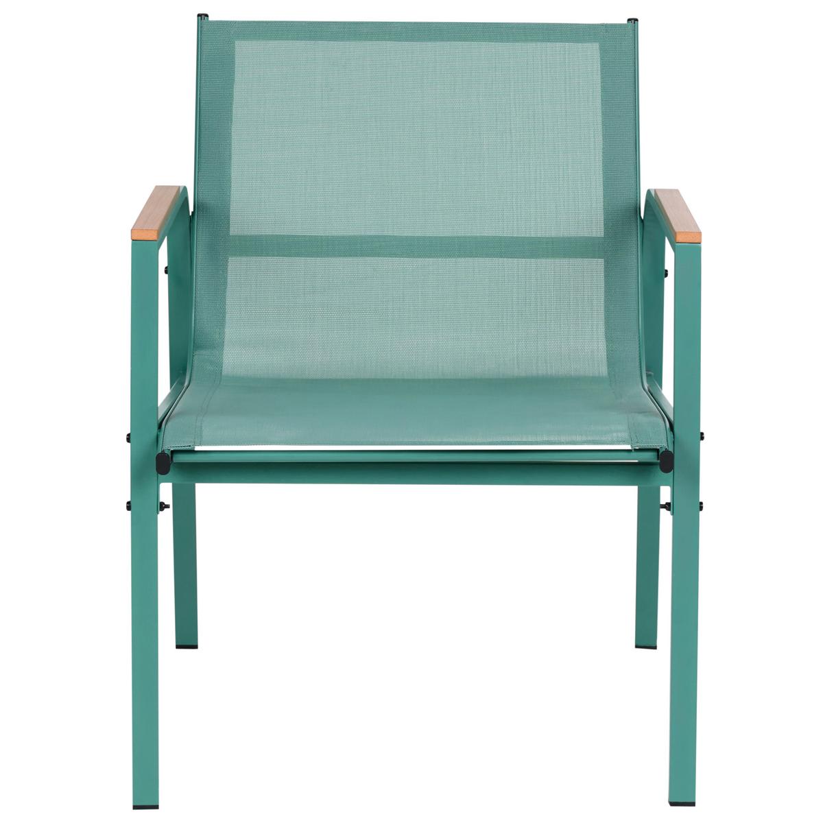 LOUNGE-SET mit Tisch 4-Sitzer Metall Grün Ledro - Grün, Metall - Beliani