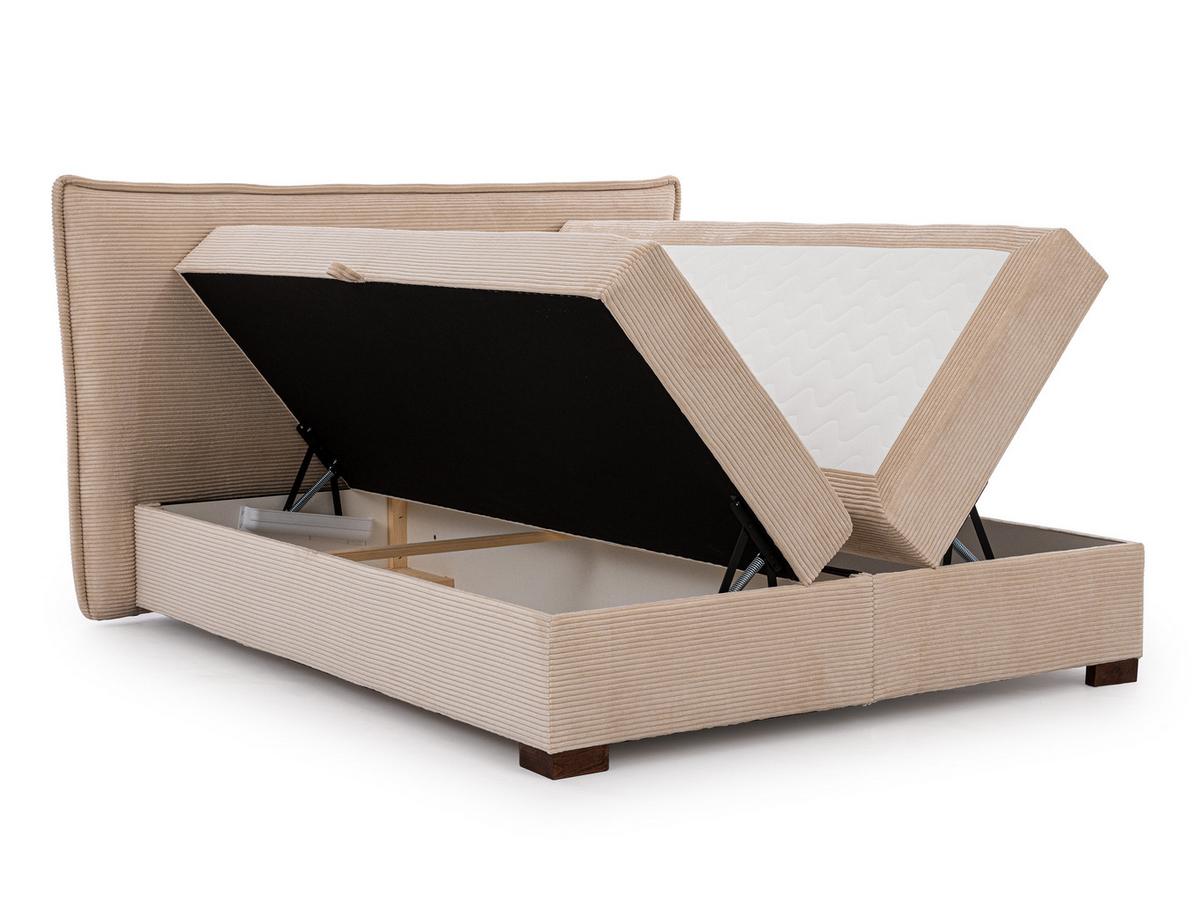 BOXBETT Lovetti II, Cord, H3 - Beige/Dunkelbraun, Holz/Kunststoff (200/200cm) - S-Style Möbel