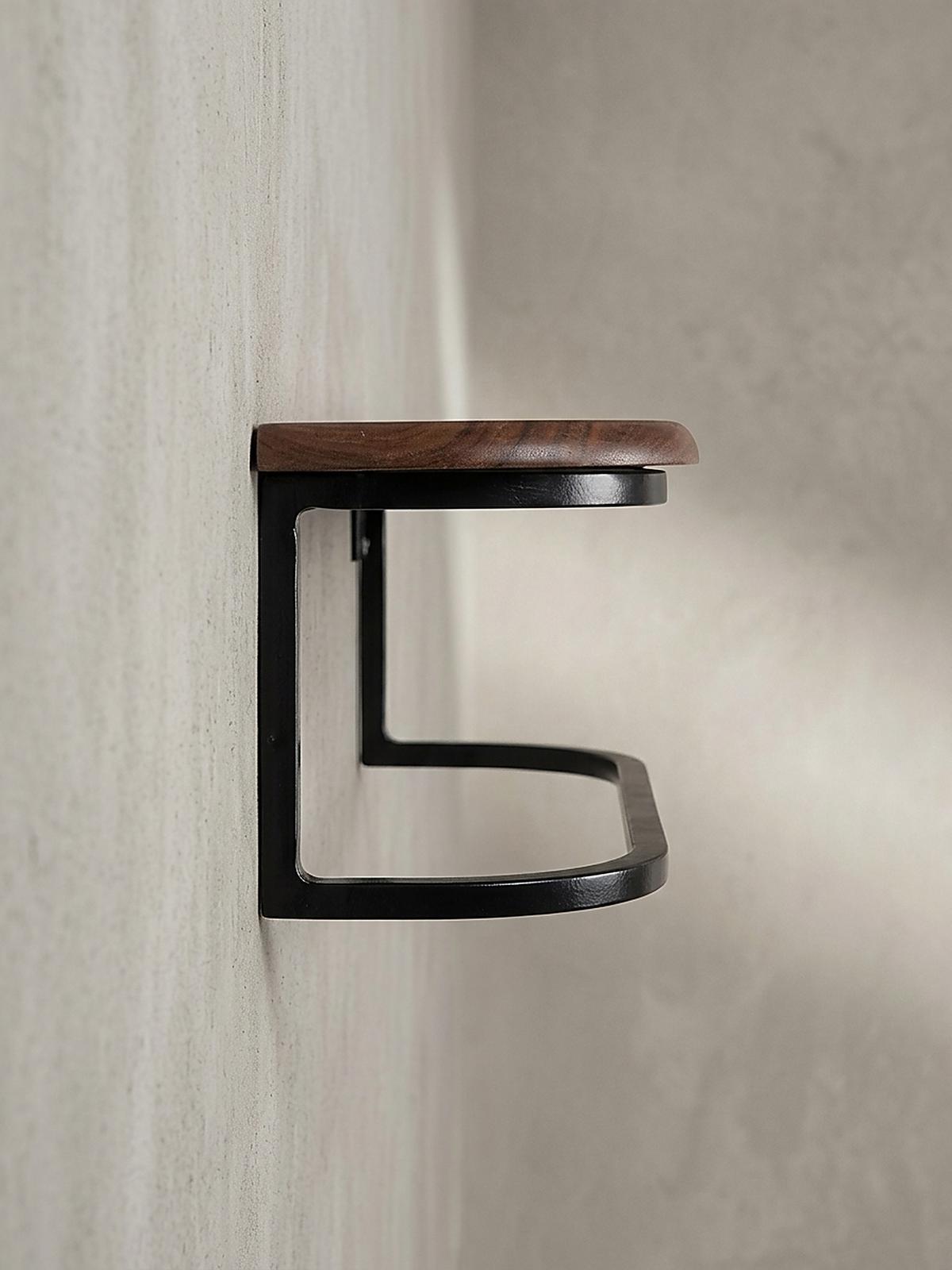 WANDREGAL Massivholz Metall Industrial Stil 50x15x13 cm - Schwarz/Braun, Holz/Metall (50/15/13cm) - KADIMA DESIGN