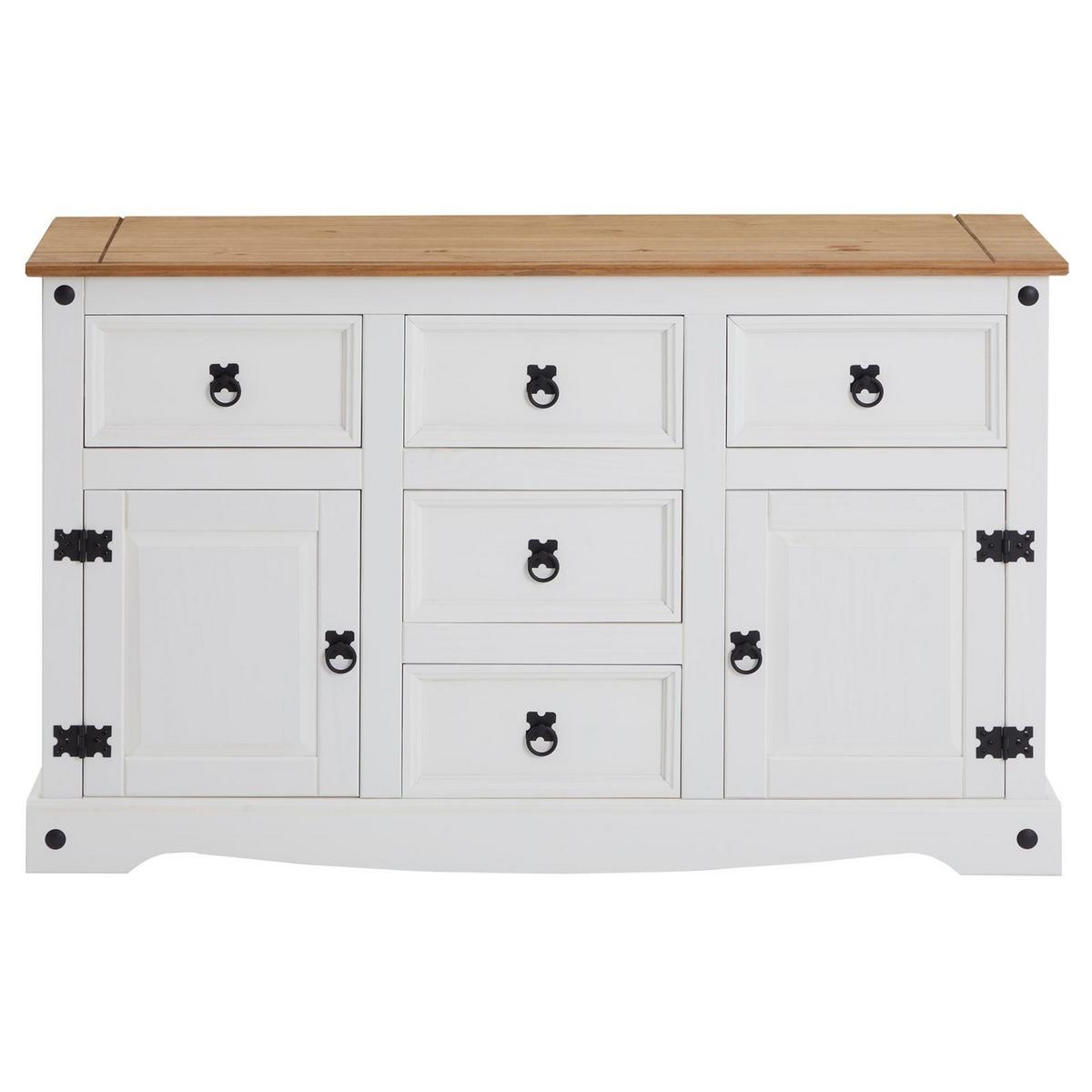 SIDEBOARD CAMPO weiß/braun - Weiß/Braun, Holz (125/76/40cm) - CARO-Möbel
