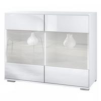 KOMMODE Bari Weiß Hochglanz - Weiß Hochglanz, Holzwerkstoff (92.5/75.5/35cm) - Vladon