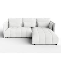 ECKSOFA L Form Cosmova Weiß 248/180/83 cm mit Schlaffunktion - Schwarz/Weiß, Kunststoff/Textil (248/180cm) - AX Living