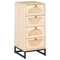 KOMMODE mit 4 Schubladen Hellbraun Botwood - Hellbraun, Holzwerkstoff (40/90/40cm) - Beliani