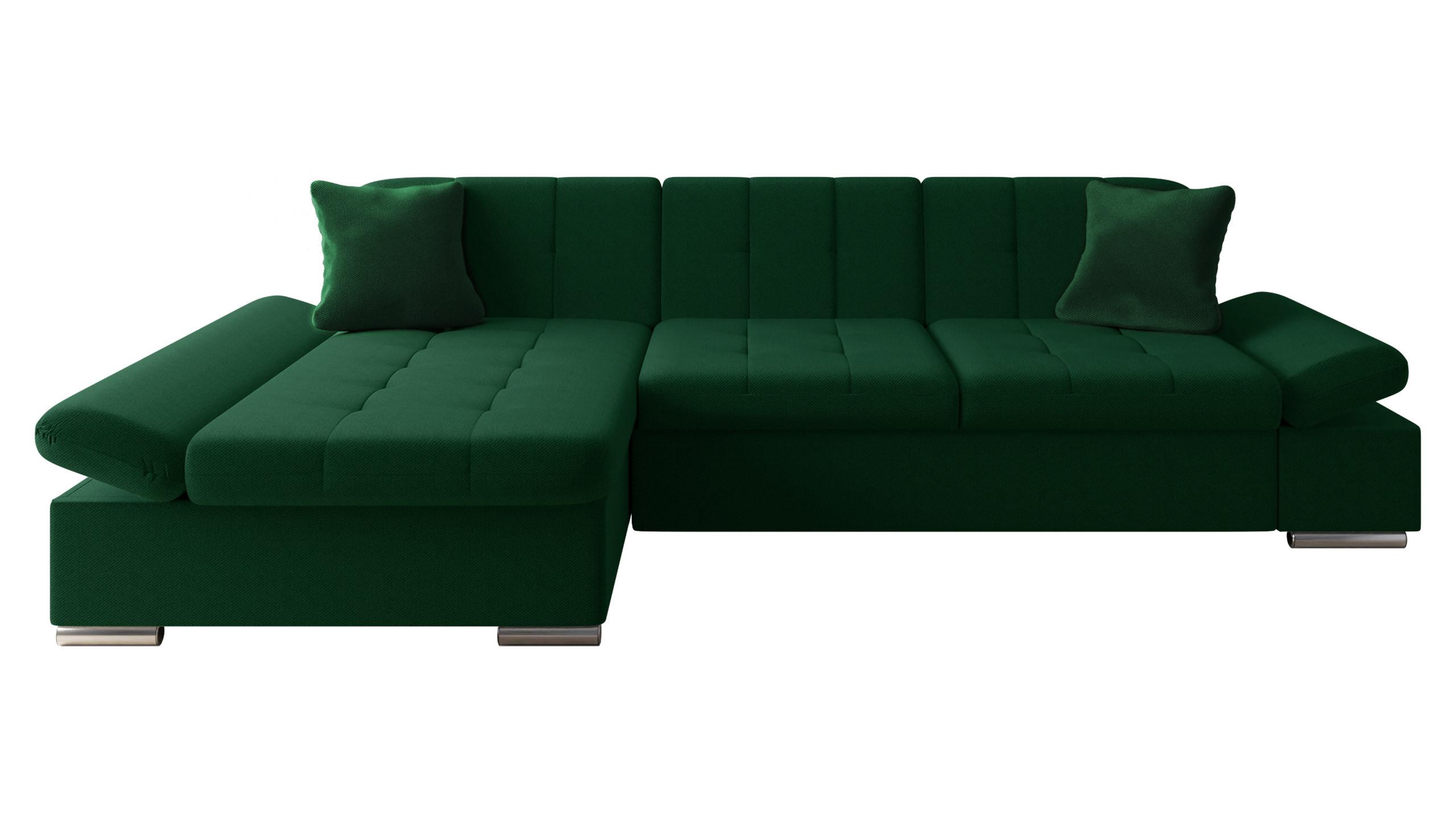 ECKSOFA Malwi, Seite: Links - Smaragdgrün, Holz/Textil (278/161cm) - MIRJAN24