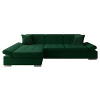 ECKSOFA Malwi, Seite: Links - Smaragdgrün, Holz/Textil (278/161cm) - MIRJAN24