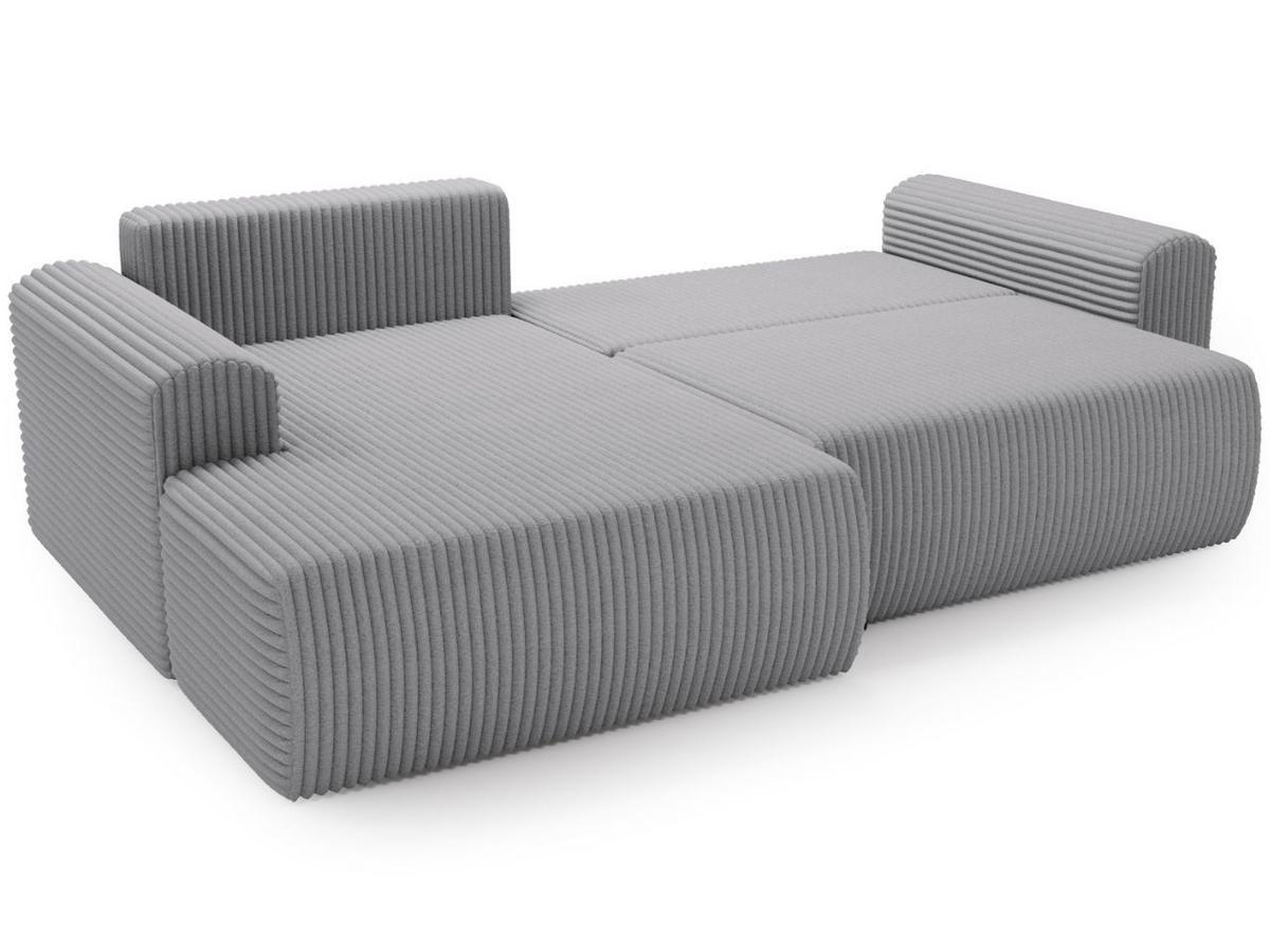 ECKSOFA Belvio Hellgrau Links - Hellgrau/Schwarz, Holz/Textil (257/177cm) - Graingold