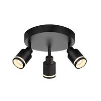 DECKENSTRAHLER Oldesloe 3-flammig 20/20/15.7 cm - Schwarz, Metall (20/20/15.7cm) - Nettlife