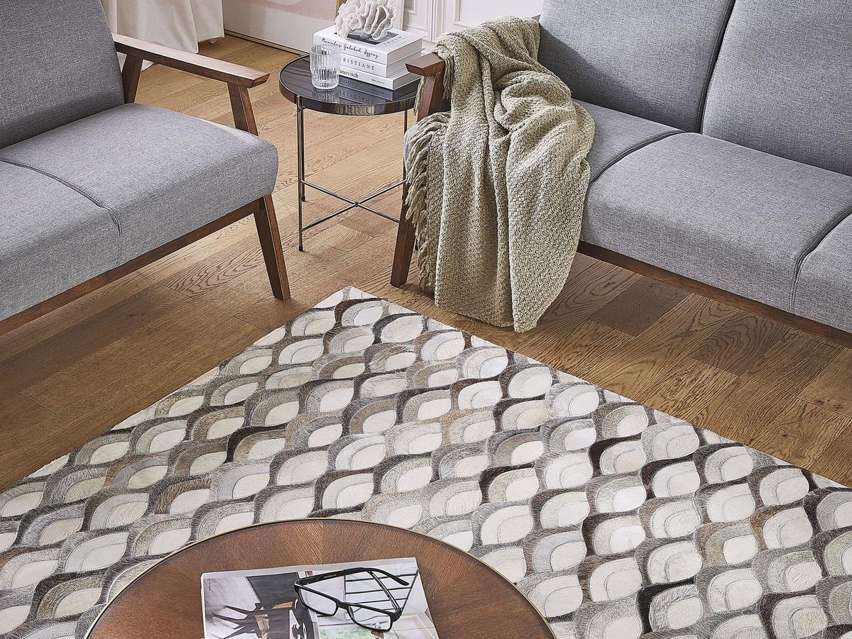KURZFLOR-TEPPICH Kirca 200/140 cm - Beige, Fell (140/200cm) - Beliani