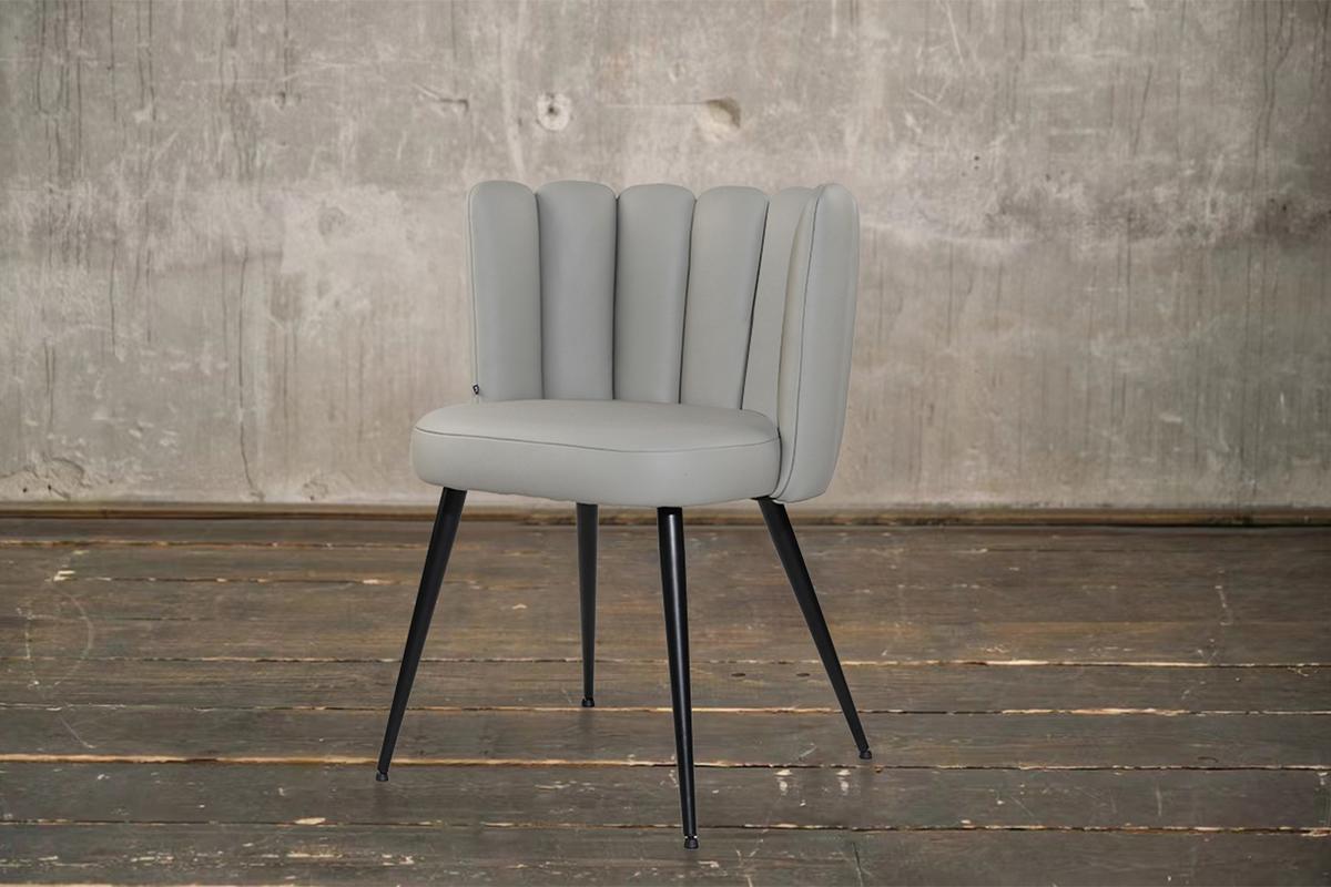 ESSZIMMERSTUHL JADA Grau Leder (1er-Set) - Grau, Leder/Kunststoff (59/79/55cm) - KAWOLA