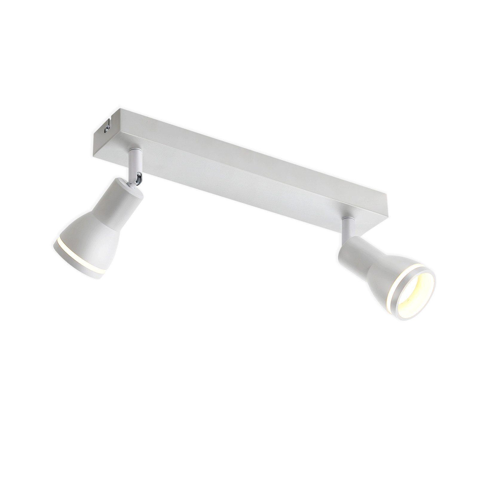 DECKENSTRAHLER Homburg 2-flammig 30/5/15.7 cm - Weiß, Metall (30/5/15.7cm) - Nettlife