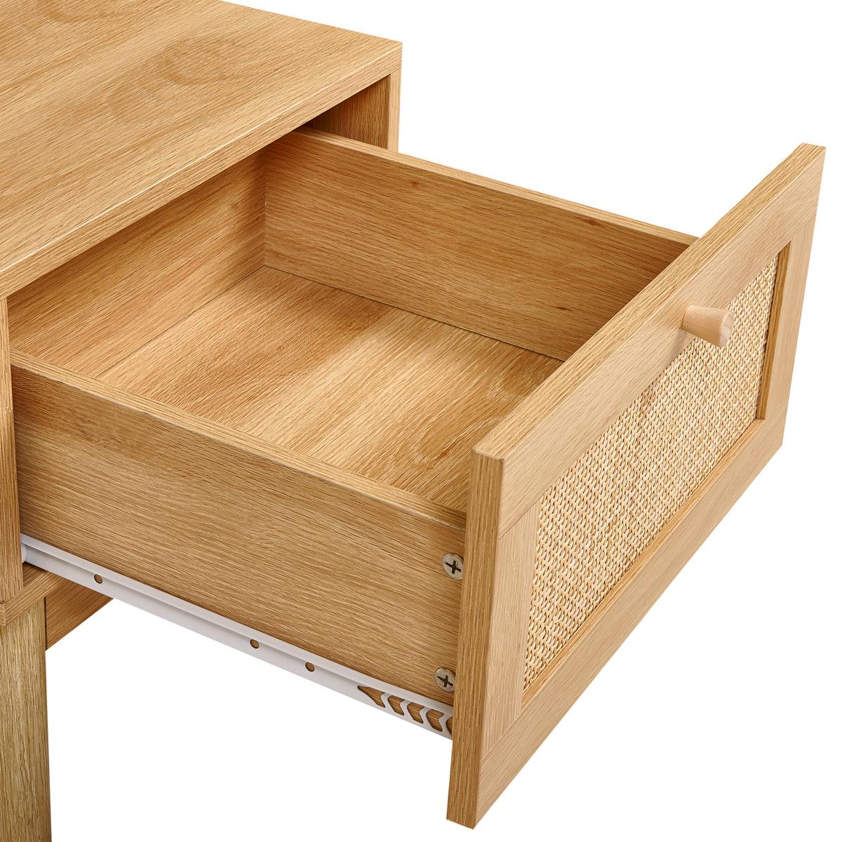 NACHTTISCH mit 1 Schublade Hellbraun Nivo - Braun, Holzwerkstoff (42/40/40cm) - Beliani
