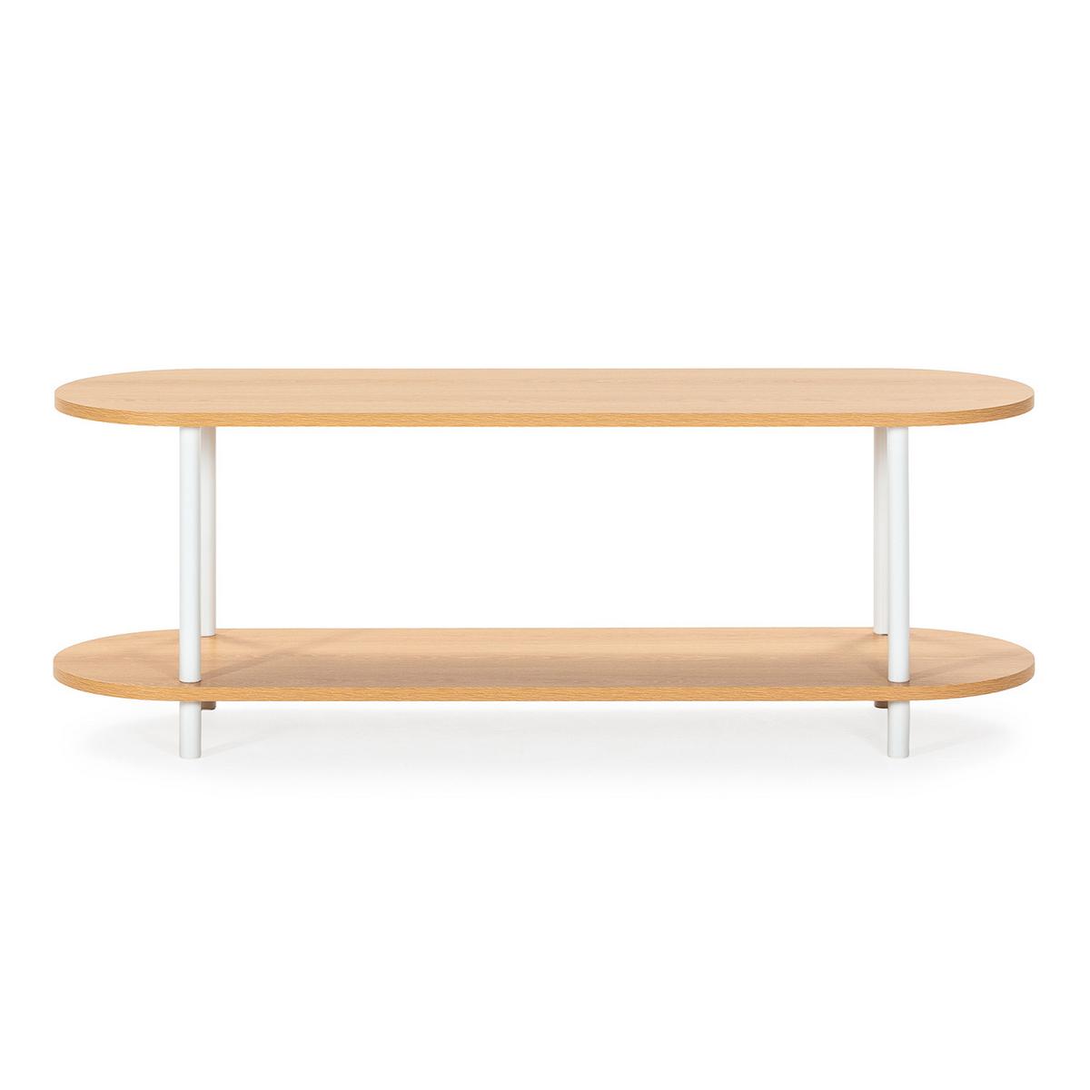 TV-ELEMENT Montana 2 Regalböden Eiche-Optik/Weiß - Eichefarben, Holzwerkstoff (130/45/38cm) - VS Venta-stock