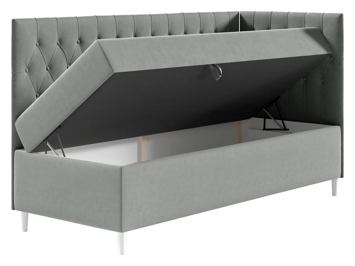 BOXBETT Filip Junior 3, Seite zum Öffnen des Bettkastens: Rechts - H3 - Türkis/Weiß, Holz (100/200cm) - MIRJAN24