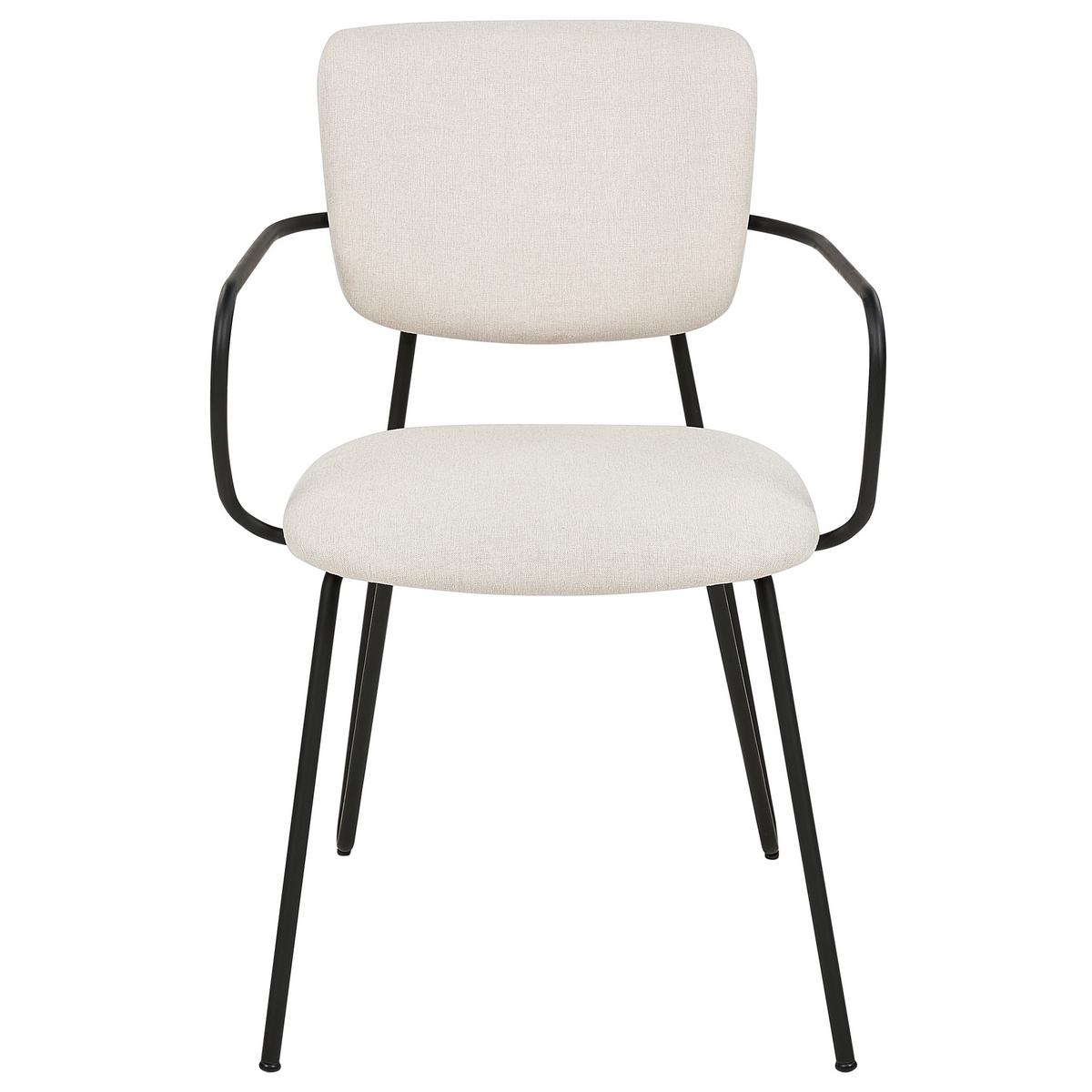 ESSZIMMERSTUHL 2er-Set Polsterbezug Weiß Elko - Weiß, Textil/Metall (45/80/54cm) - Beliani
