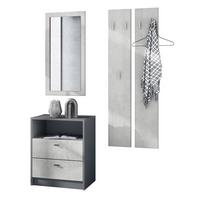 GARDEROBE Pino Beton Oxid Optik - Hellgrau, Holzwerkstoff (130/185/36cm) - Vladon