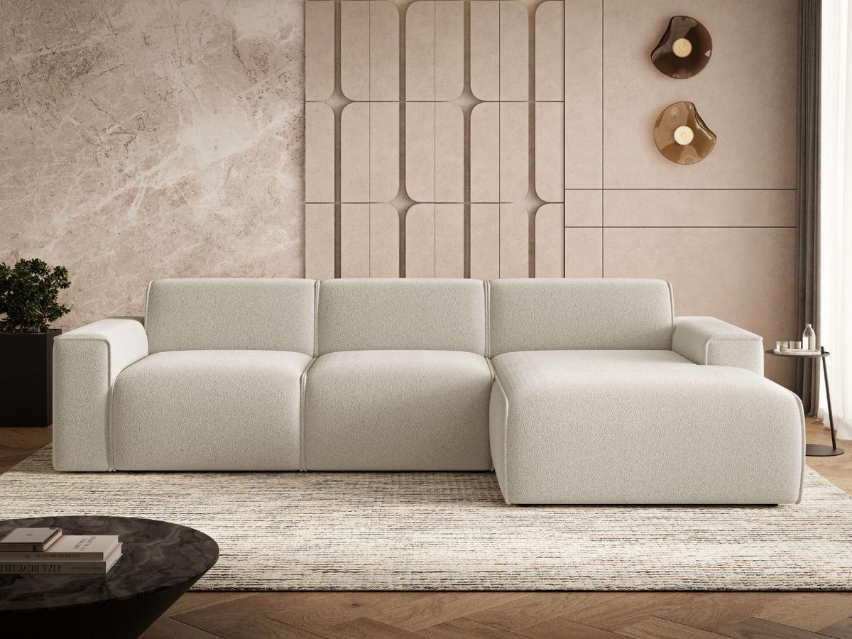 ECKSOFA Lavia Beige Rechts - Beige/Schwarz, Holz/Kunststoff (165/310cm) - Graingold