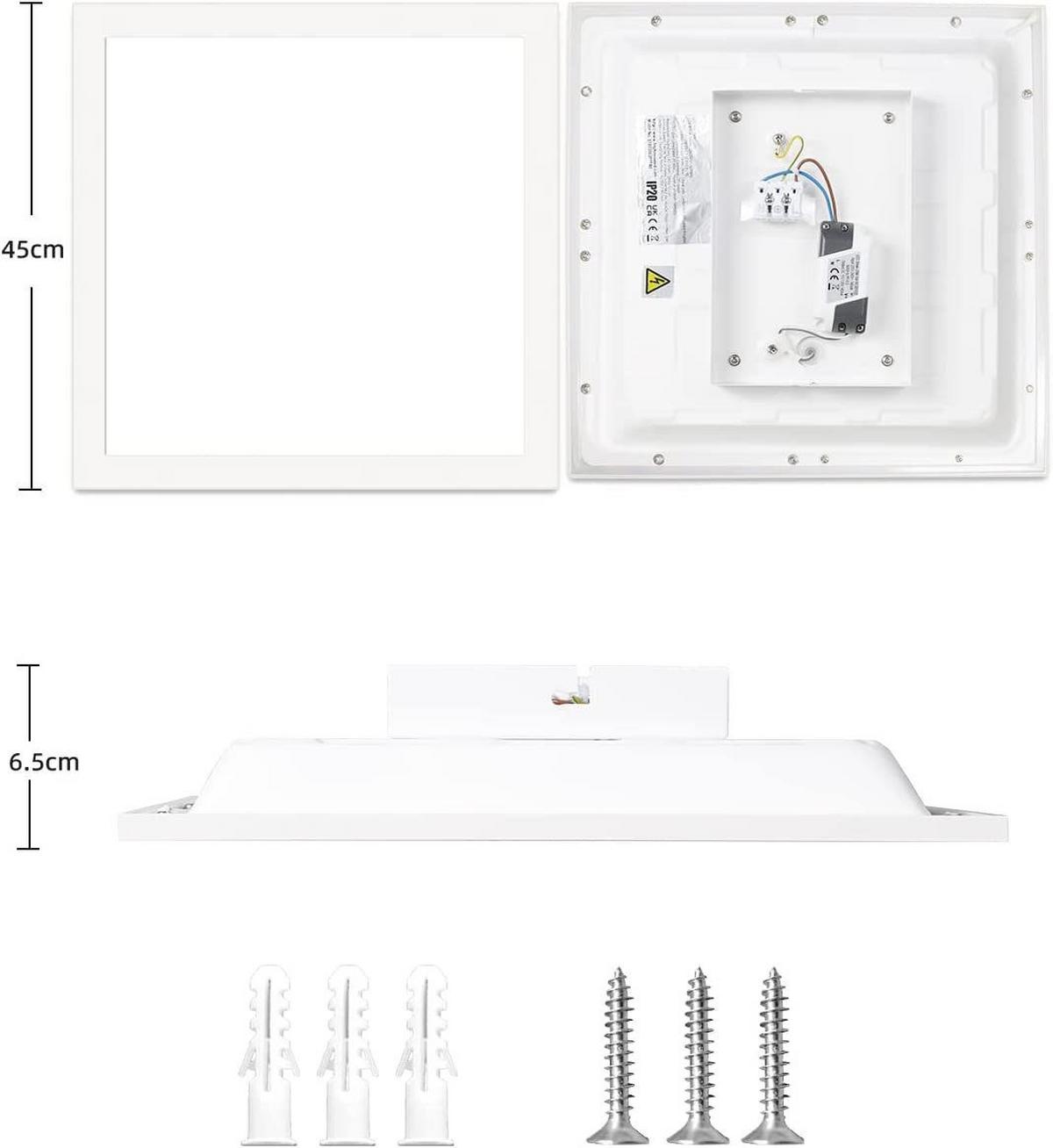 LED-DECKENLEUCHTE Oceana 45/45/1 cm - Weiß, Metall (45/45/1cm) - Nettlife